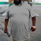 Big and Tall Men's Solid Color Crew Neck Short Sleeve T-Shirt